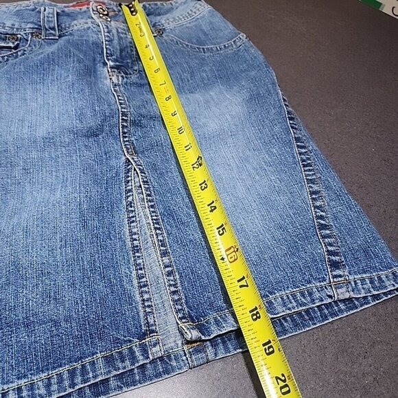 Union Bay Jean Skirt Womens 5 Pencil Light Distressed Wash Denim Blue UnionBay - Picture 6 of 7